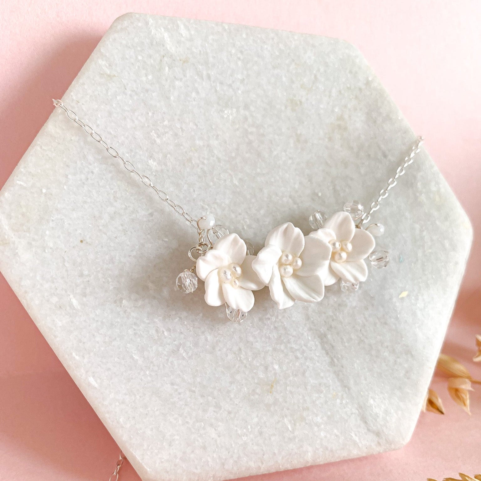 Romantic Floral Embellished Bridal Necklace