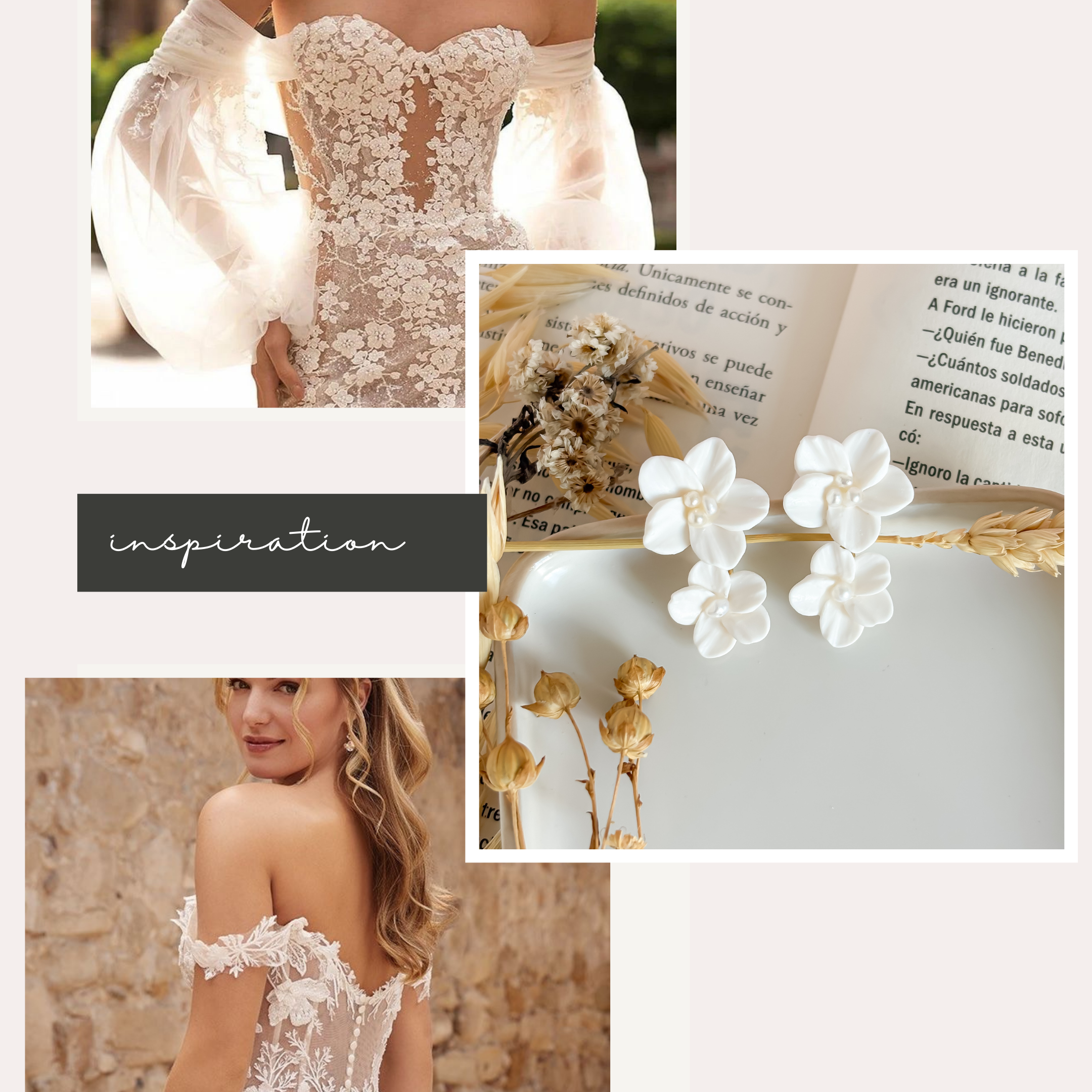 Aria-Dainty Double Floral Bridal Earrings
