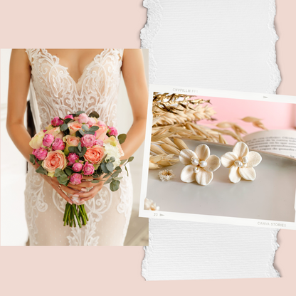 wedding dress ideas to combine our ivory bridal earrings