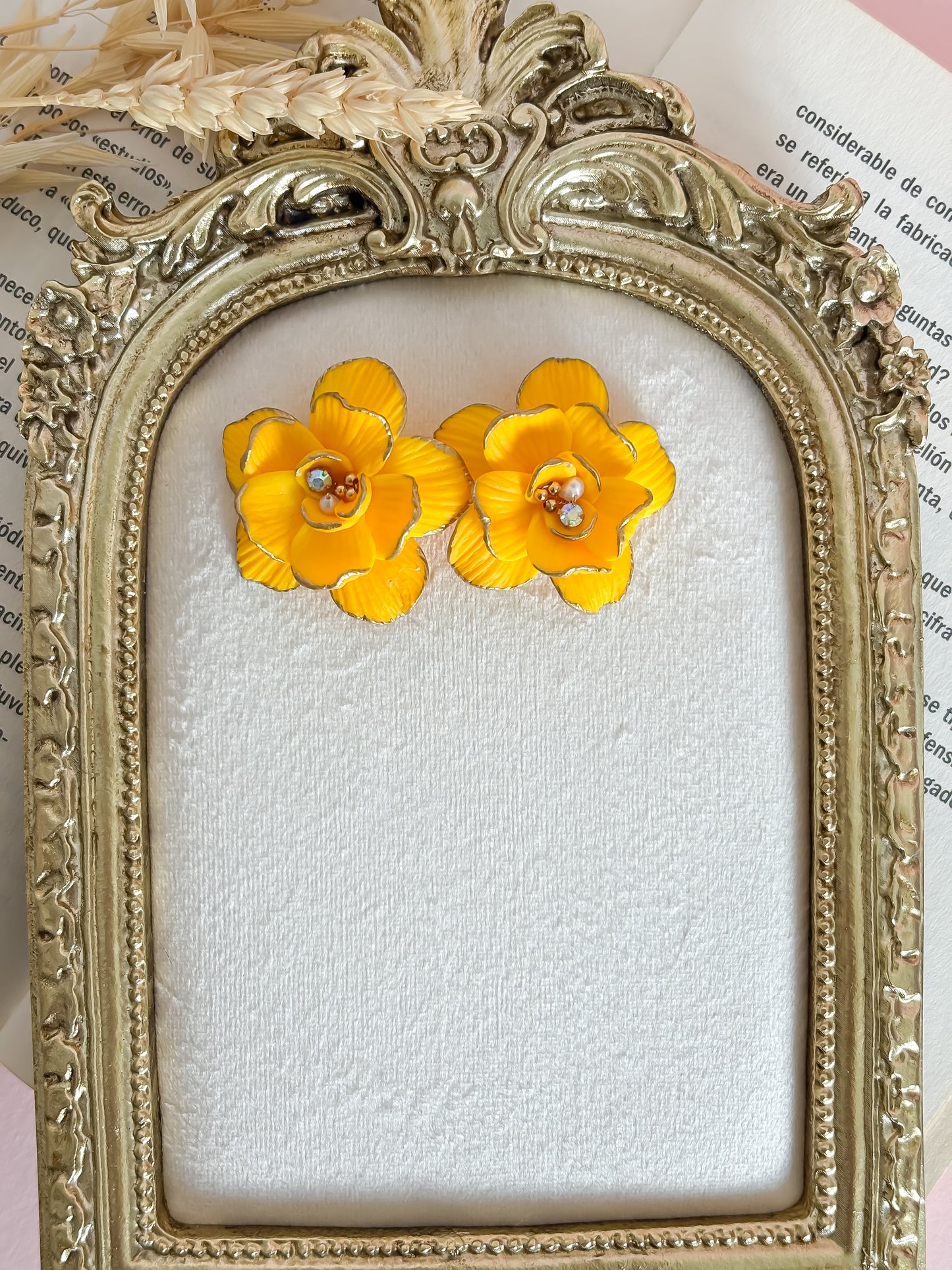 Fiorella - Yellow Floral Statement Earrings