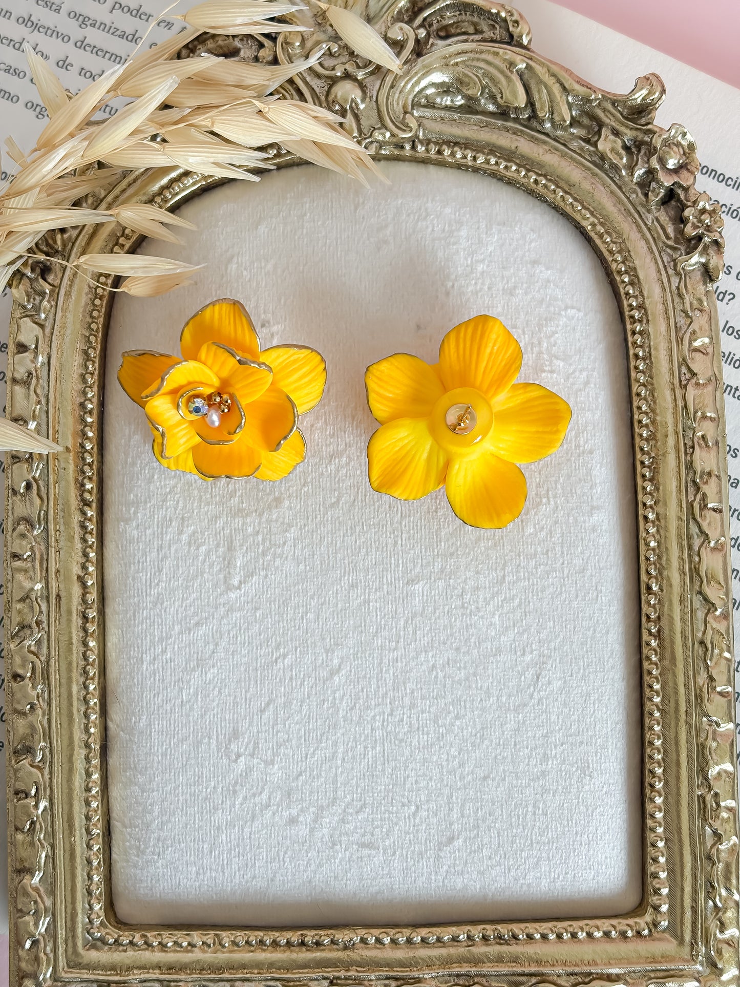 Fiorella - Yellow Floral Statement Earrings
