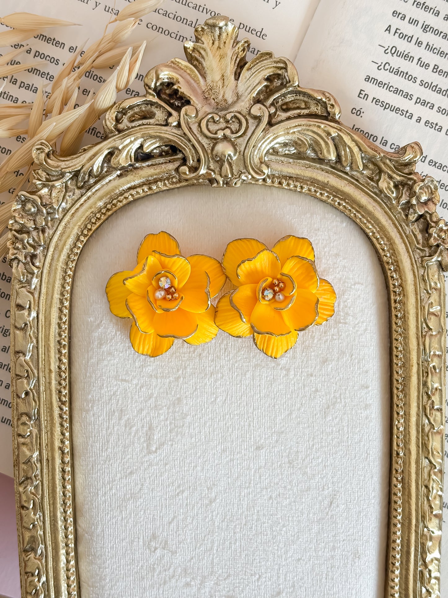 Fiorella - Yellow Floral Statement Earrings