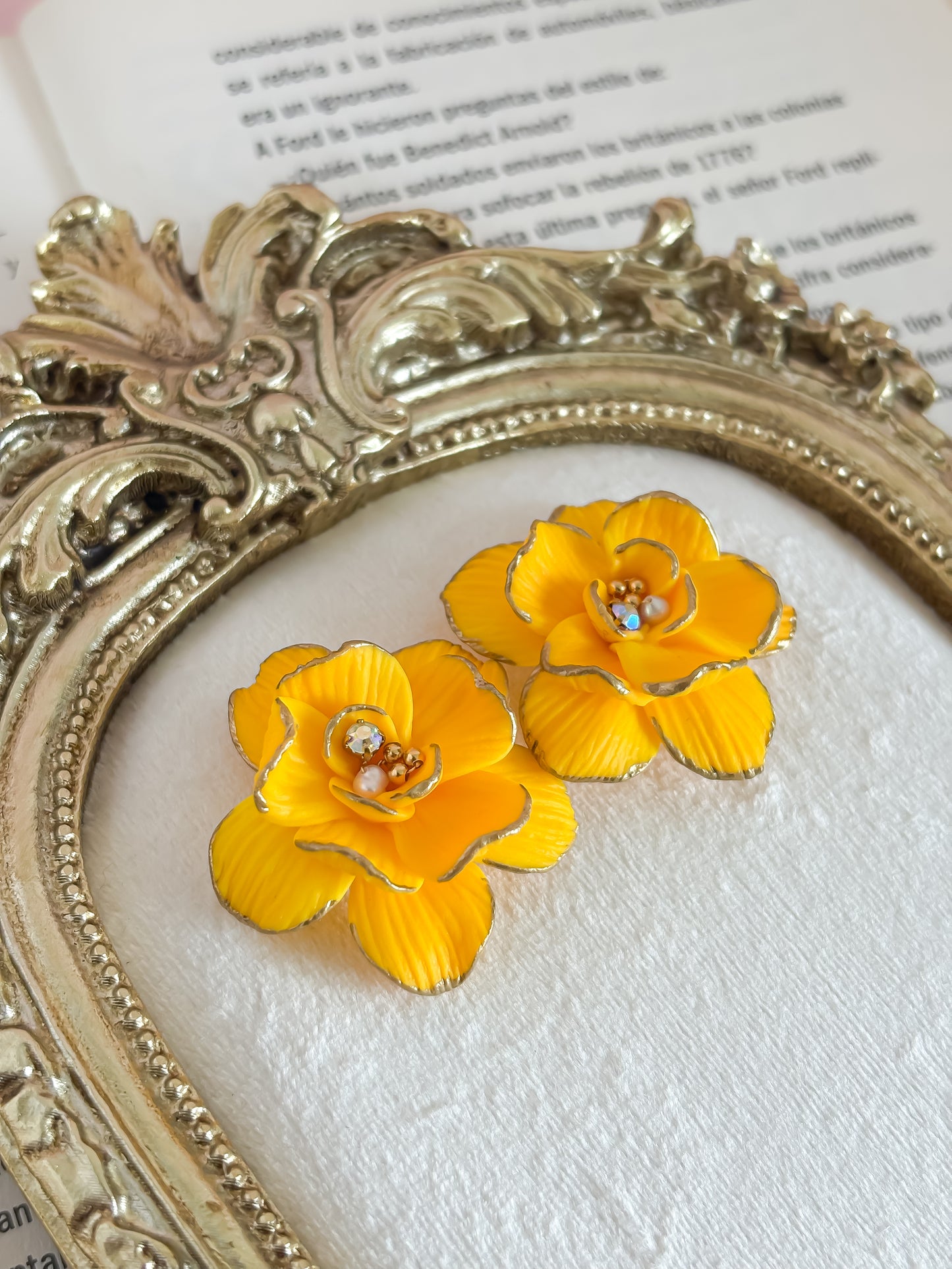 Fiorella - Yellow Floral Statement Earrings