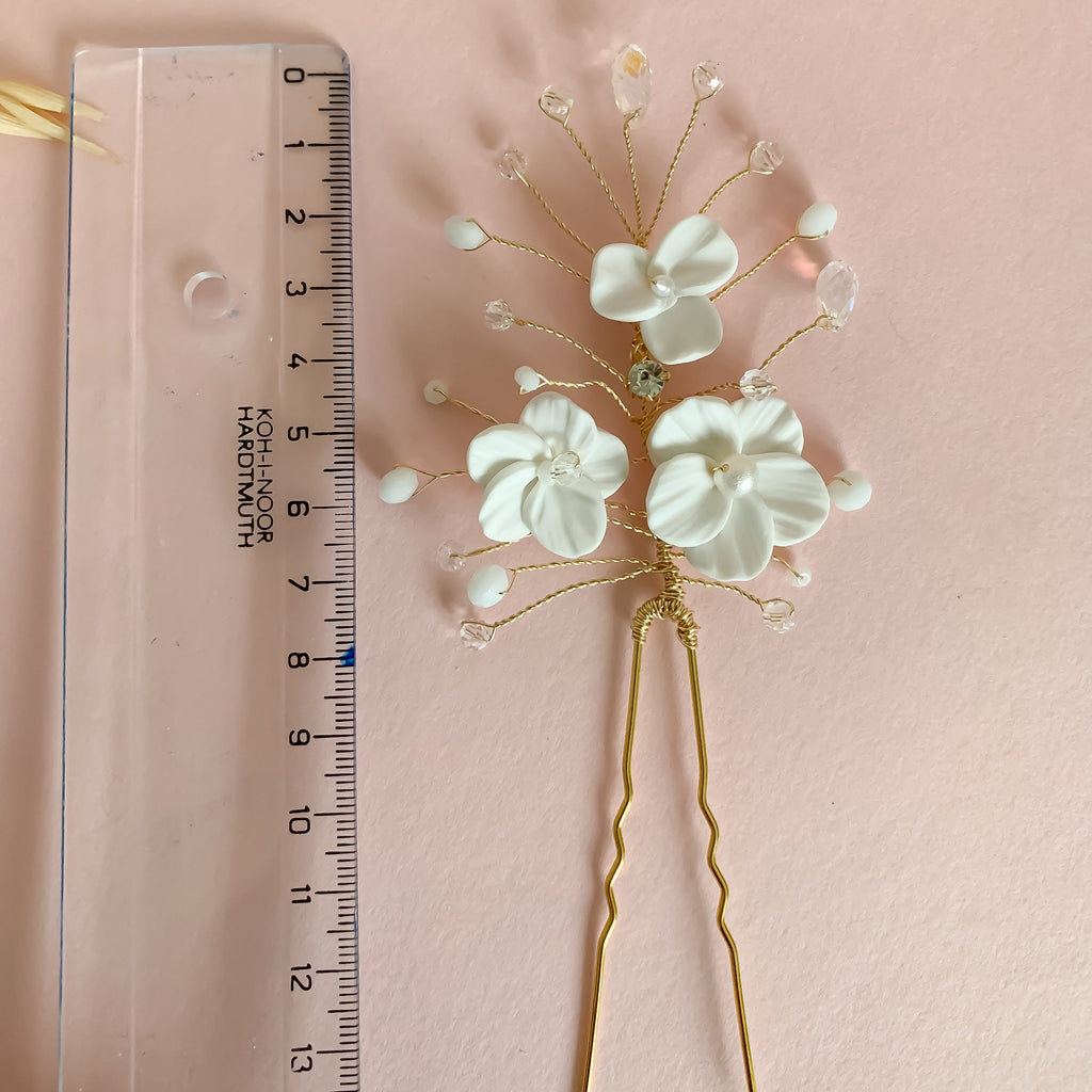 Bridal Flower Hair Pins: Pearl Wedding Hair Pieces