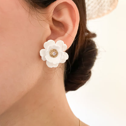 Rosie-Stylish floral bridal earrings for weddings