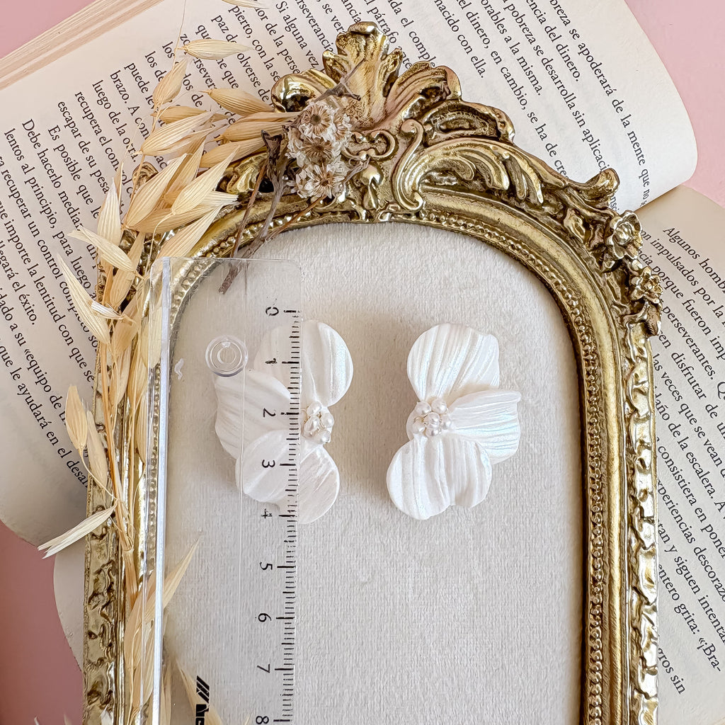 Statement Floral Stud Earrings: Petal-Shaped with Freshwater Pearl Centers