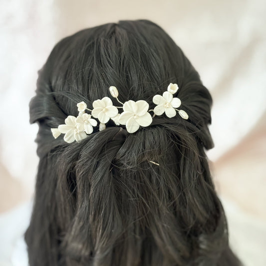 Flower clay hairpins set of 3