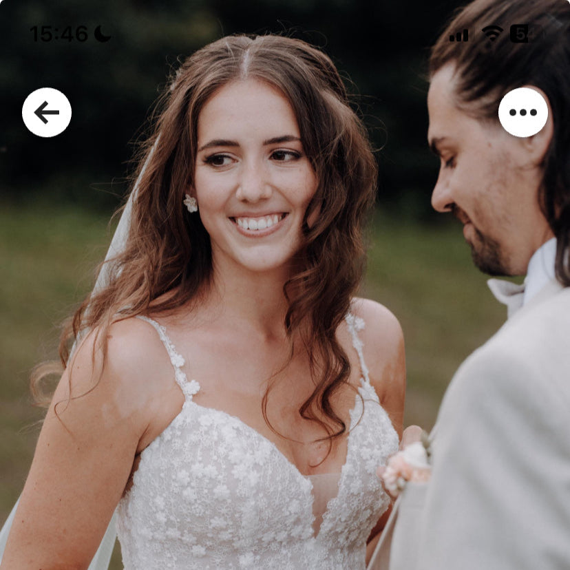 Dainty White Polymer Clay Flower Stud Earrings
