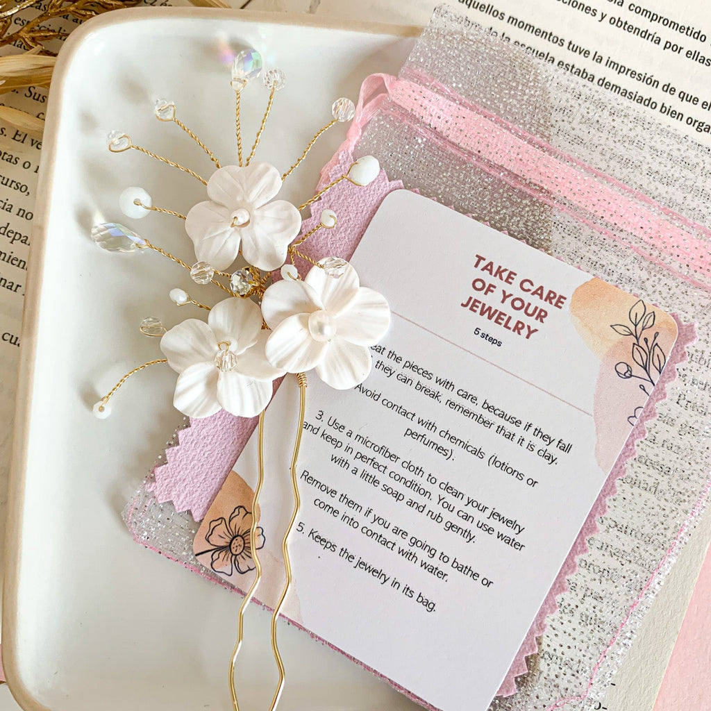 Bridal Flower Hair Pins: Pearl Wedding Hair Pieces